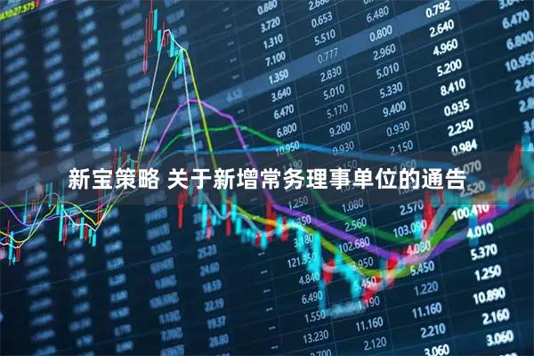 新宝策略 关于新增常务理事单位的通告