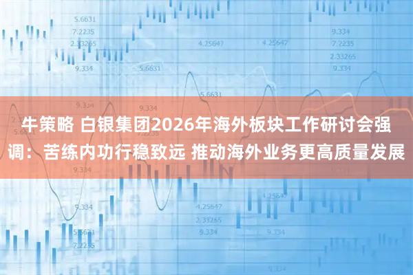 牛策略 白银集团2026年海外板块工作研讨会强调：苦练内功行稳致远 推动海外业务更高质量发展